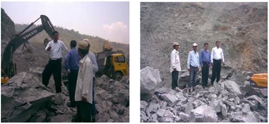 Lime Stones Production for Cement Factory at Project Site Area